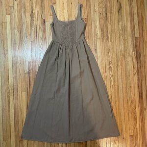 PINK DIAMOND Brown Cotton Midi Dress